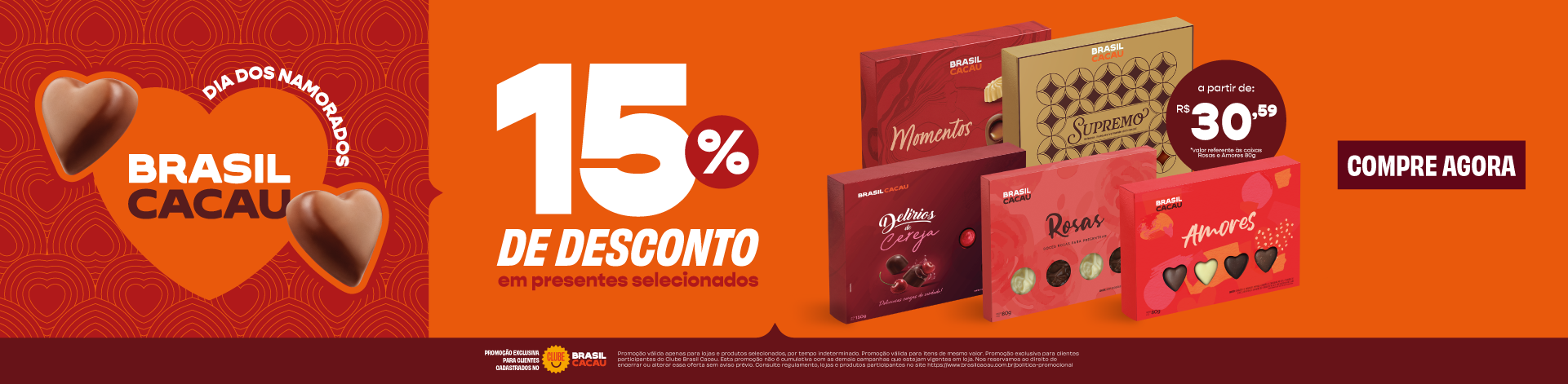Namorados 15% de desconto